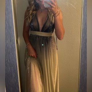 Navy & metallic dress